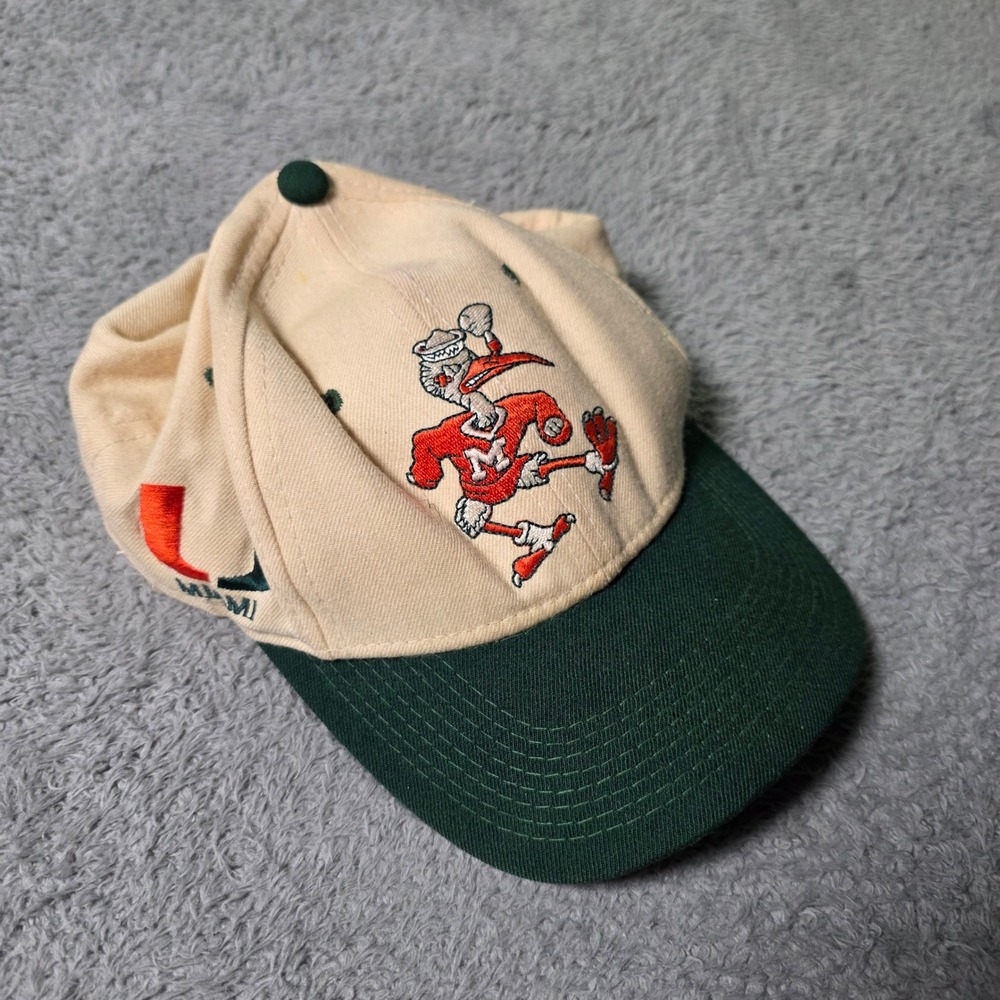 Pro Standard Miami Hurricanes OS Baseball Cap Cream Green Sebastian Ibis